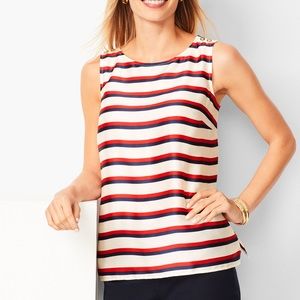 Talbots Striped Silky Top NWT